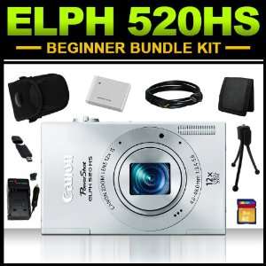  PowerShot ELPH 520 HS 10.1MP Digital Camera (Silver) 8GB Beginner 