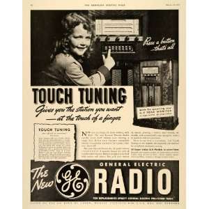  1937 Ad Touch Tuning General Electric Radio Station 