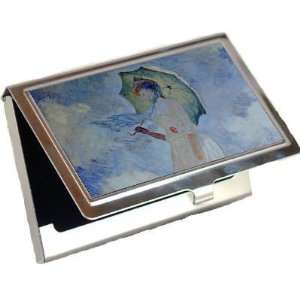  Lady with Umbrella By Claude Monet Business Card Holder 