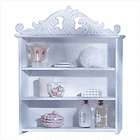 NEW White Distressed Wall Shelf.3 Shelves.Vintage Chic Storage Cabinet 