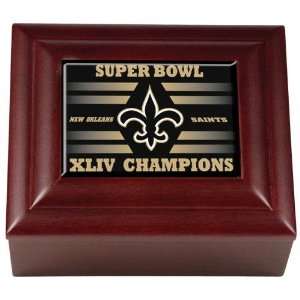   New Orleans Saints Super Bowl XLIV Champions Wood Keepsake Box Sports