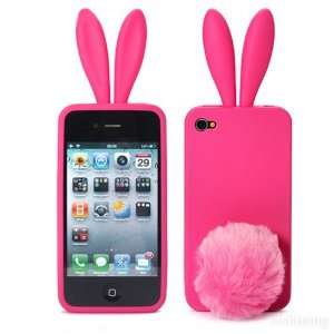  Soft Touch Bunny Iphone 3 3gs Silicone Case   Hot Pink 