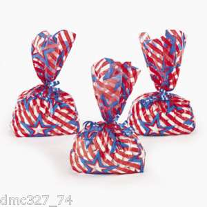 12 4th of JULY Patriotic Party Cello GOODY TREAT BAGS  