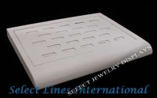White Faux Leather 23 Slot Ring Tray Jewelry Display   