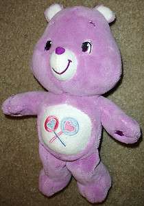 CUTE 10 Light Purple Share Bear Care Bear Plush Toy Rattle  