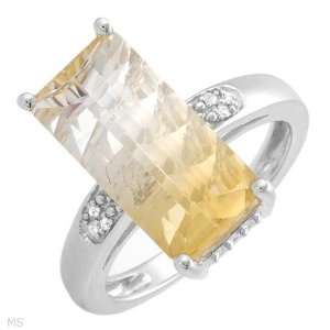 Vibrant Brand New Ring With 5.55Ctw Precious Stones   Genuine Diamonds 