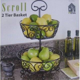 Tier Wrought Iron Handcrafted Fruit Basket Stand