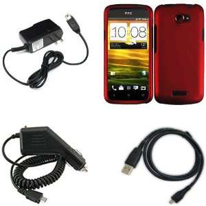  iFase Brand HTC One X Combo Rubber Red Protective Case 