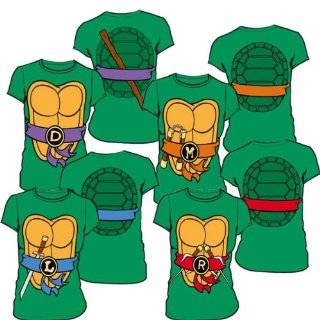 TMNT Teenage Mutant Ninja Turtles Costume Green Juniors T shirt Tee