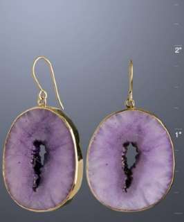 Isharya purple agate druzy Crater earrings  