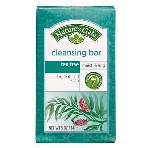  Natures Gate Cleansing Bar, Tea Tree, 5 Ounce (Pack of 2 
