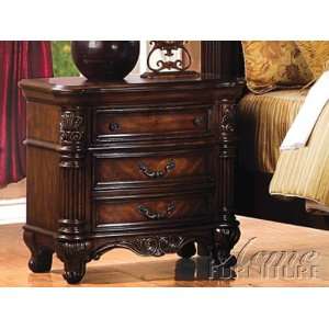   Antique Traditional Brown Cherry Finish Nightstand