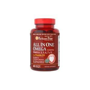  All in One Omega   3,5,6,7 & 9 Plus D3 60 Softgels 