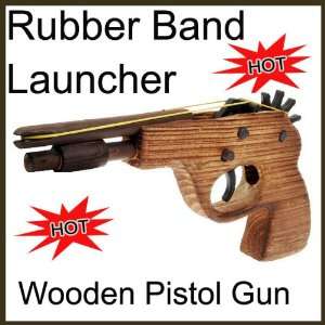 Classical Rubber Band Launcher Wooden Pistol Gun(toy)  