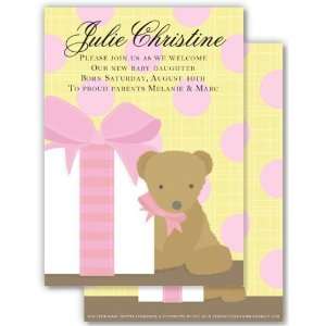   Girl Baby Shower Invitations   Pink Teddy Bear Surprise Invitation