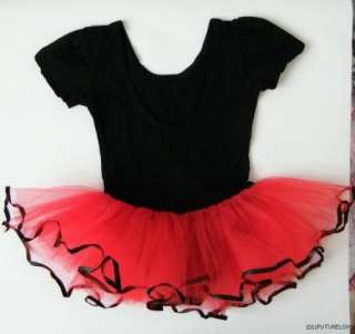 Girl Black/Red Party Ballet Tutu Skirt Dance Dress 3 8Y  