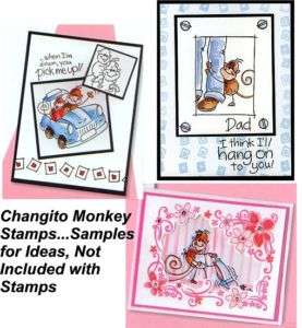 CHANGITO MONKEY WOOD MOUNTED RUBBER STAMPS  NEW  
