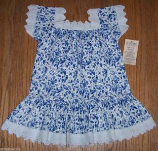 Victorian Lace Floral Cotton Knit Toddler Peasant Dress  