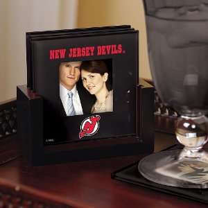  Memory Company New Jersey Devils Art Glass Coaster Set 