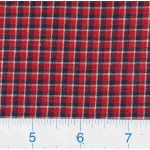  45 Wide Tiny Plaid Red/Navy Fabric By The Yard Arts 