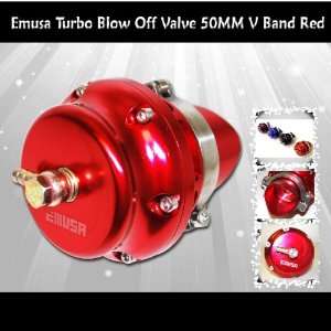  Emusa Turbo Universal Blow Off Valve 50MM V Band Red Automotive