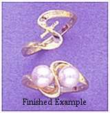 4mm 8mm Pearl Solid Sterling Silver Ring Setting (.925).