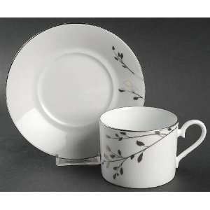  Noritake Birchwood Flat Cup & Saucer Set, Fine China Dinnerware 