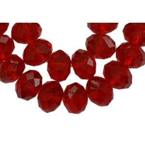   Strand, 72 Beads/Strand, 10mm Faceted Abacus, Red (1) 