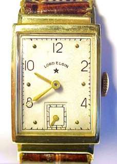 Lord Elgin Vintage 14KT Solid Gold Mens Wristwatch 21J  