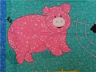 New Farm Animal Fabric Panel Sheep Cow Pig Baby Nursery  