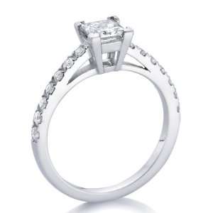 IGI Certified, Princess Cut, Solitaire Diamond Ring in Platinum (3/4 
