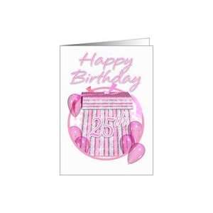  25th Birthday Gift Box   Pink   Happy Birthday Card Toys 
