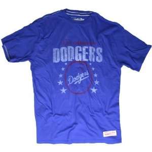   Dodgers Distressed Logo Tailored T Shirt (Blue)