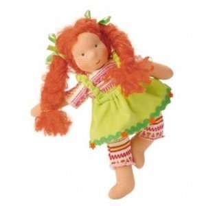 Kathe Kruse Waldorf 7 Inch Mini Its Me Doll   Green Jumper with Red 