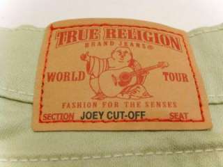 TRUE RELIGION Brand Jeans Joey Cut off Shorts Peridot  