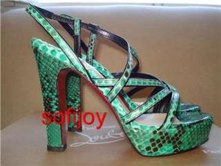   Louboutin sz 36.5 6.5 Miss Dina leather shoes python/snake print
