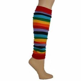 Vibrant Multi Color Rainbow Striped Leg Warmers by Luxury Divas