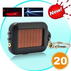  20 Solar Powered Laser Pointer LED Flashlight Keychain Fob 