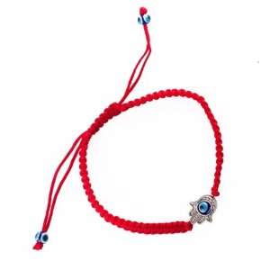 Evil Eye Bracelet Anklet Braided String With Hamsa and a Spinning 