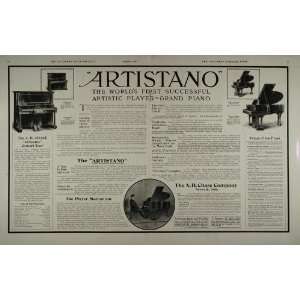   Chase Artistano Player Grand Piano   Original Print Ad