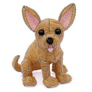    Dog Chihuahua Tan, Teeny, Beads Handcraft Art