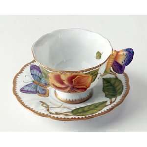  Anna Weatherley Butterfly Handle Yellow Posie Cup & Saucer 