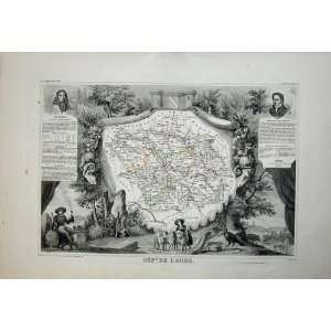1845 Atlas National France Maps Dept De LAube Troyes  