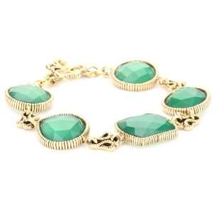  Bronzed by Barse Lace Green Onyx Toggle Bracelet 