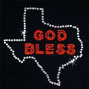   Hot Fix Rhinestone Motif Design God Bless Texas Arts, Crafts & Sewing