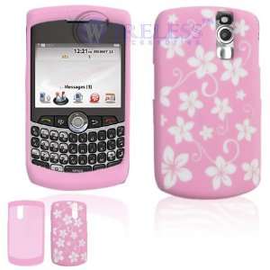  Pink with White Flowers Laser Cut Silicone Skin Cover Case 