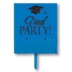    Congrats Grad Yard Sign w/ Fringe, Blue