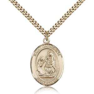 Gold Filled St. Saint Catherine of Siena Medal Pendant 1 x 3/4 Inches 