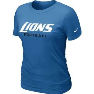  Detroit Lions Womens Blue Nike Team Pride T Shirt Sports 