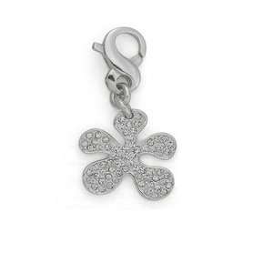  Crystal Flower Charm, Sterling Silver Jewelry